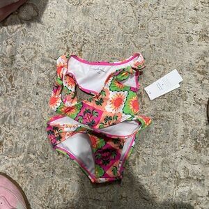 Janie and Jack Pink Floral Kids Swimwear